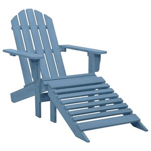 vidaXL Sedia Giardino Adirondack con Ottomana Massello di Abete Blu