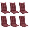vidaXL Cuscini Sedia Schiena Alta 2 Rosso Vino M&eacute;lange 120x50x7 cm