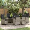 vidaXL Set da Pranzo per Giardino 7 pcs Grigio chiaro polyrattan