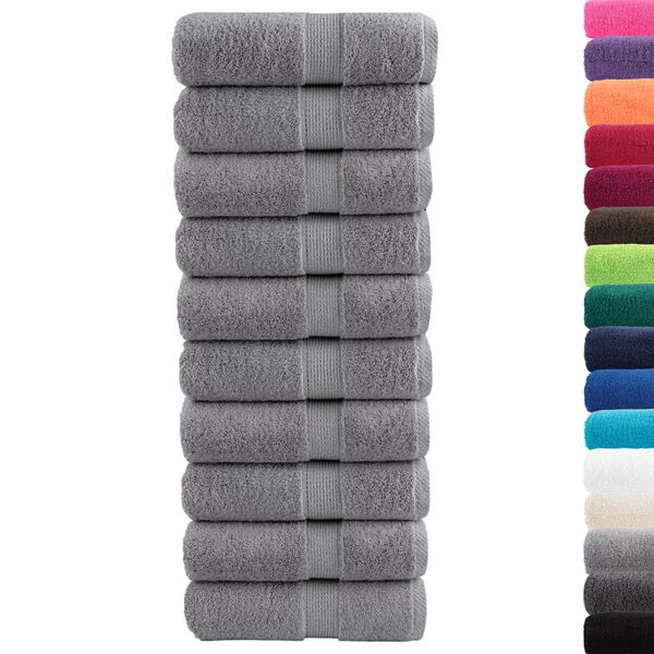 vidaXL Asciugamani Premium SOLUND 10 pz Grigio 30x30 cm 600 g/m&sup2;