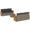 vidaXL Set Divani da Giardino 7 pz con Cuscini Grigio in Polyrattan