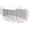 vidaXL Cuccia Cani da Esterno Tetto Argento 3x7,5x2,5m Acciaio Zincato