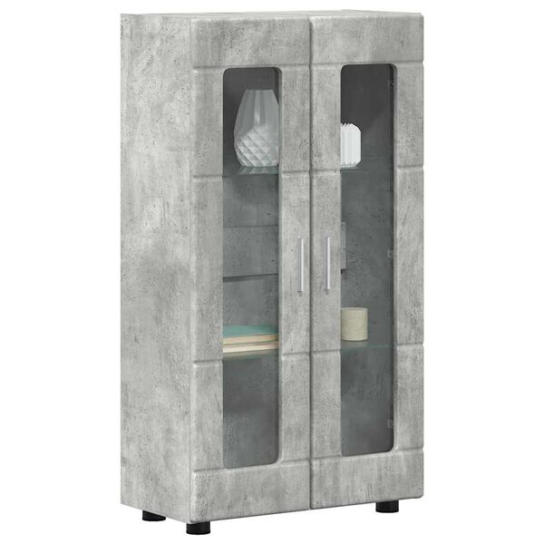 vidaXL Credenza con porta FLORIN Grigio cemento 55,5 x 29 x 103 cm