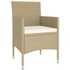 vidaXL Set Bistrot da Giardino 5 pz Polyrattan e Vetro Temperato Beige