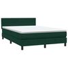 vidaXL Letto a Molle con Materasso e LED Verde Scuro 160x210 cm Velluto