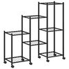 vidaXL Portafiori con Ruote 83x25x83,5 cm Ferro Nero
