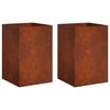 vidaXL Vaso da giardino 2 pz Ruggine 50 x 50 x 75 cm Acciaio Corten