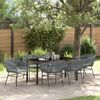 vidaXL Set da Pranzo per Giardino con cuscino 7 pcs Grigio