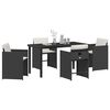 vidaXL Set da Pranzo per Giardino 5 pcs Nero polyrattan