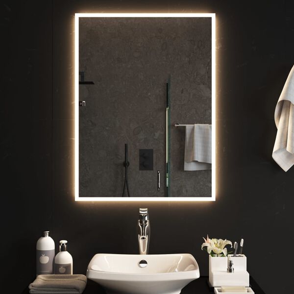 vidaXL Specchio da Bagno con Luci LED 60x80 cm