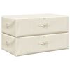 vidaXL Scatole Portaoggetti 2pz in Tessuto 70x40x18 cm Crema