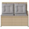 vidaXL Panchina da giardino con cuscino Beige e grigio polyrattan