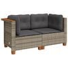 vidaXL Divani Angolari da Giardino con Cuscini 2pz Polyrattan Grigio