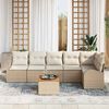 vidaXL Set Divano da Giardino 7 pcs Beige e Crema polyrattan