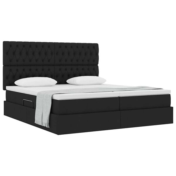 vidaXL Letto con Contenitore Nero 180 x 200 cm Pelle Sintetica