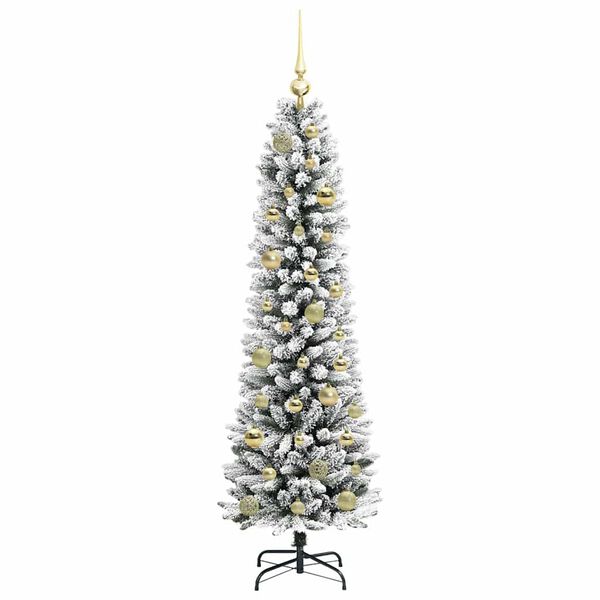 vidaXL Albero di Natale artificiale con 150 LED Verde e bianco 150 cm