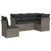 vidaXL Set Divano da Giardino 5 pz con Cuscini Grigio in Polyrattan