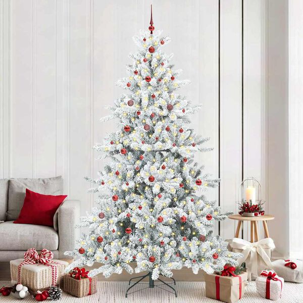 vidaXL Albero di Natale Artificiale con Rami Pieghevoli Bianco 240 cm