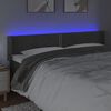 vidaXL Testiera a LED Grigio Scuro 183x16x78/88 cm in Velluto