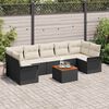 vidaXL Set Divano da Giardino con cuscino 8 pcs Nero polyrattan