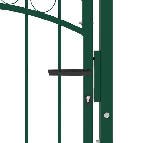 vidaXL Cancello per Recinzione ad Arco in Acciaio 100x125 cm Verde