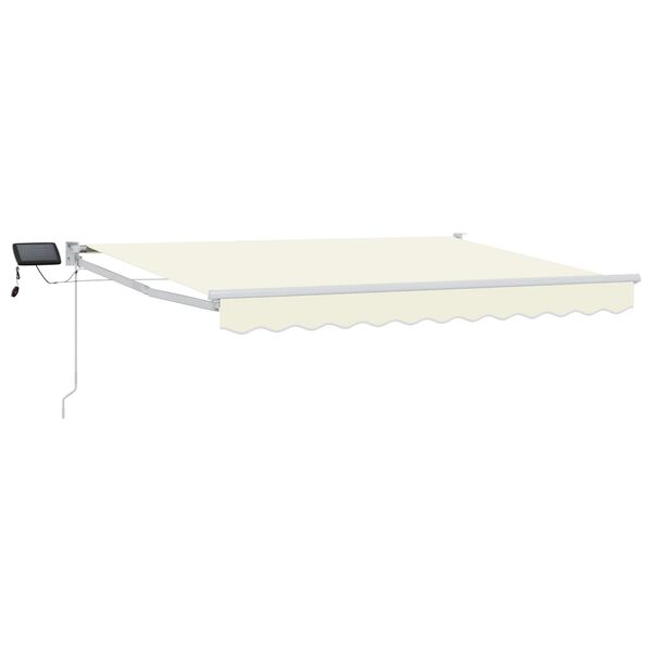 vidaXL Tenda retrattile manuale con LED Crema 2,5 x 2 m