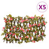 vidaXL Traliccio Edera Artificiale Espandibile 5pz Rosa Scuro 180x20cm