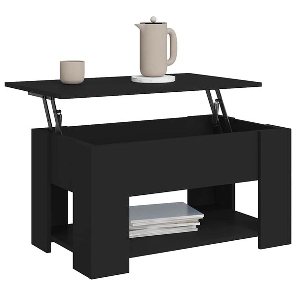 vidaXL Tavolino da Salotto Nero 79x49x41 cm in Legno Multistrato