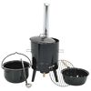 vidaXL Cannone Gulasch con Camino e Coperchio Nero Acciaio Smaltato