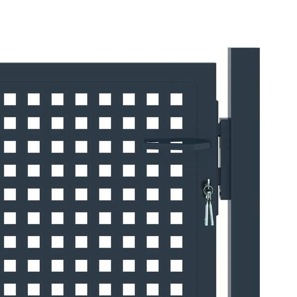 vidaXL Cancello per recinzione antracite 102x75 cm in acciaio