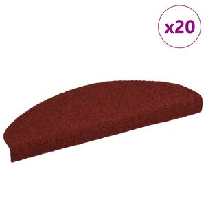 vidaXL Tappetini per scale autoadesivi 20 pz 65x21x4 cm Bordeaux Rosso Semicircolari Grandi