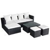 vidaXL Set Divani da Giardino 4 pz con Cuscini in Polyrattan Nero