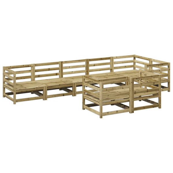 vidaXL Set Divani da Giardino 8 pz in Legno Impregnato di Pino
