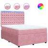 vidaXL Giroletto a Molle con Materasso Rosa 140x200 cm in Velluto