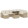 vidaXL Set Divano da Giardino 9 pz con Cuscini Beige in Polyrattan