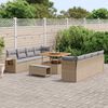 vidaXL Set Divano da Giardino 11 pcs Beige e Grigio Chiaro polyrattan