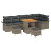 vidaXL Set Divano da Giardino 9 pz 8-Numero di posti Grigio