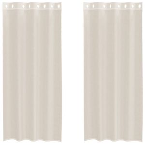 vidaXL Tende in Voile con Occhielli 2 pz Crema 140x245 cm