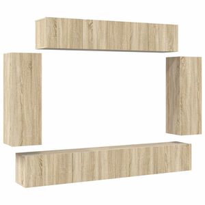 vidaXL Set di Mobili Porta TV 6 pz Rovere Sonoma in Legno Multistrato