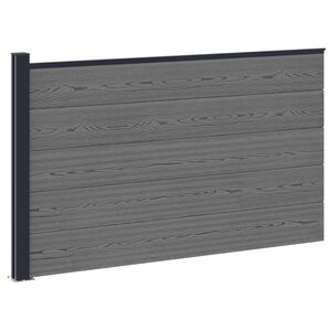 vidaXL Pannello di Recinzione WPC e Alluminio Grigio