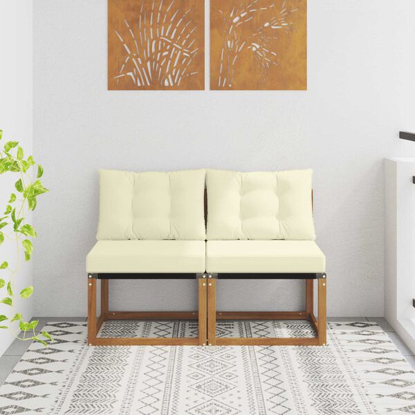 vidaXL 2 Pezzo Divano centrale da esterno