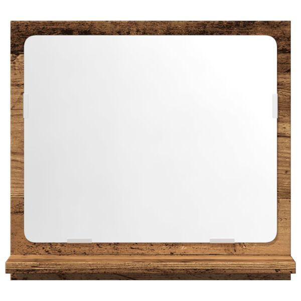 vidaXL Mobile da Bagno con Specchio Legno Antico 40x11x37cm Truciolato
