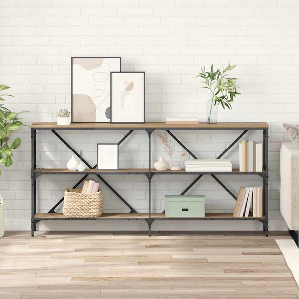 vidaXL Tavolo consolle Rovere artigianale 160 x 30 x 75 cm