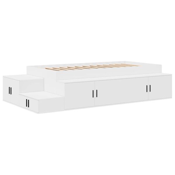 vidaXL Struttura letto con contenitore Bianco 244 x 127 x 53.5 cm