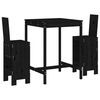 vidaXL Set Bar da Giardino 3 pz Nero in Legno Massello di Pino