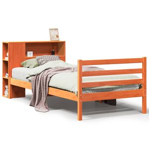 vidaXL Letto Libreria senza Materasso Marrone Cera 75x190 cm Legno