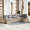 vidaXL Set Divano da Giardino con cuscino Beige polyrattan