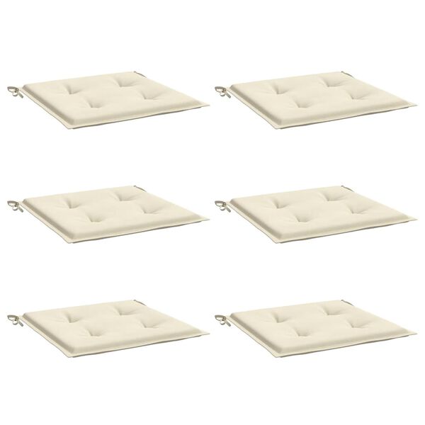 vidaXL Cuscini per Sedia 6 pz Crema 40x40x4 cm in Tessuto Oxford