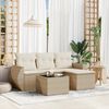 vidaXL Set Divano da Giardino 5 pz con Cuscini Beige in Polyrattan