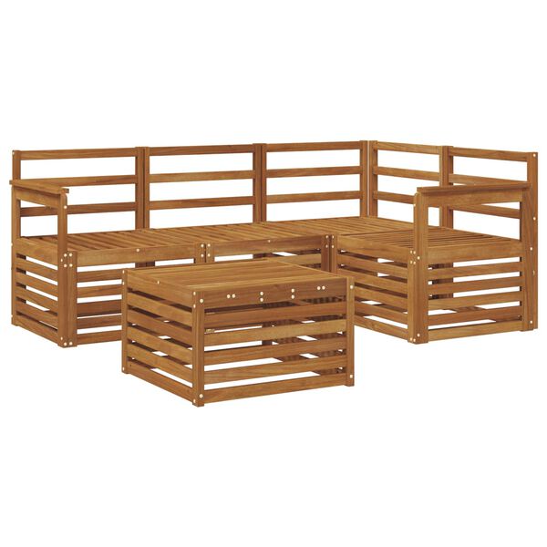 vidaXL Set di divani da esterno 5 pcs Naturale